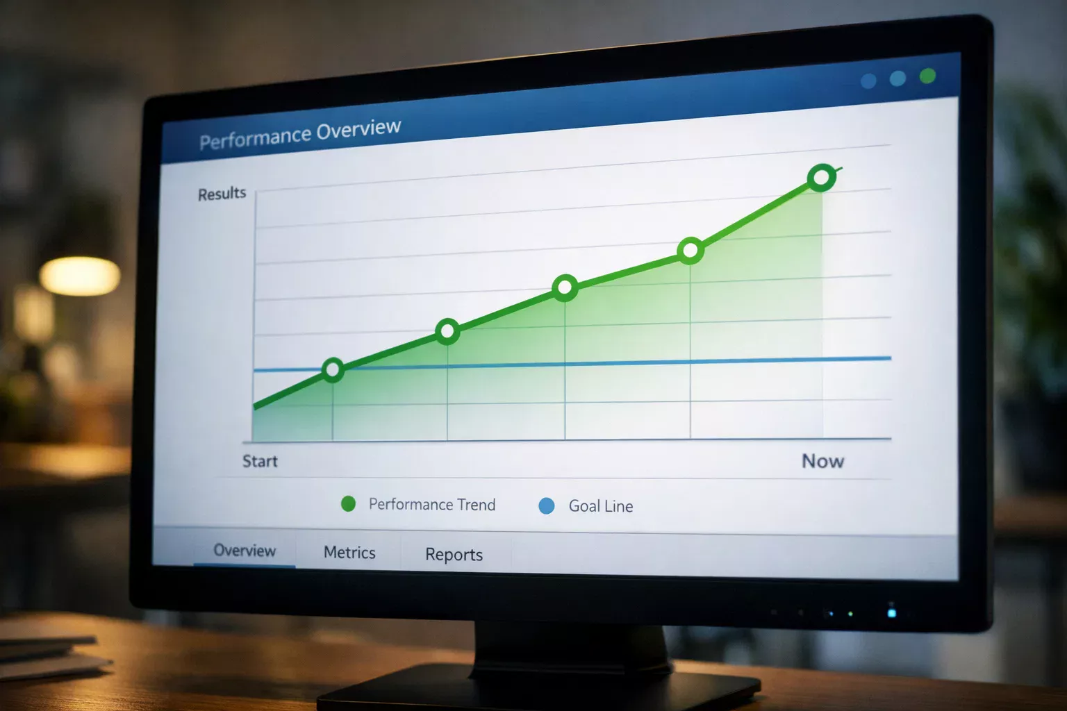 Gráfico de rendimiento en pantalla mostrando evolución de resultados de apuestas