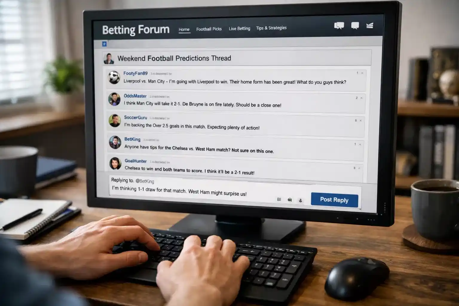 Comunidad de apostadores discutiendo pronósticos en foro online